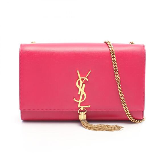 Saint Laurent Handbags - SAINT LAURENT PARIS Kate Monogram Leather Shoulder Bag Pink